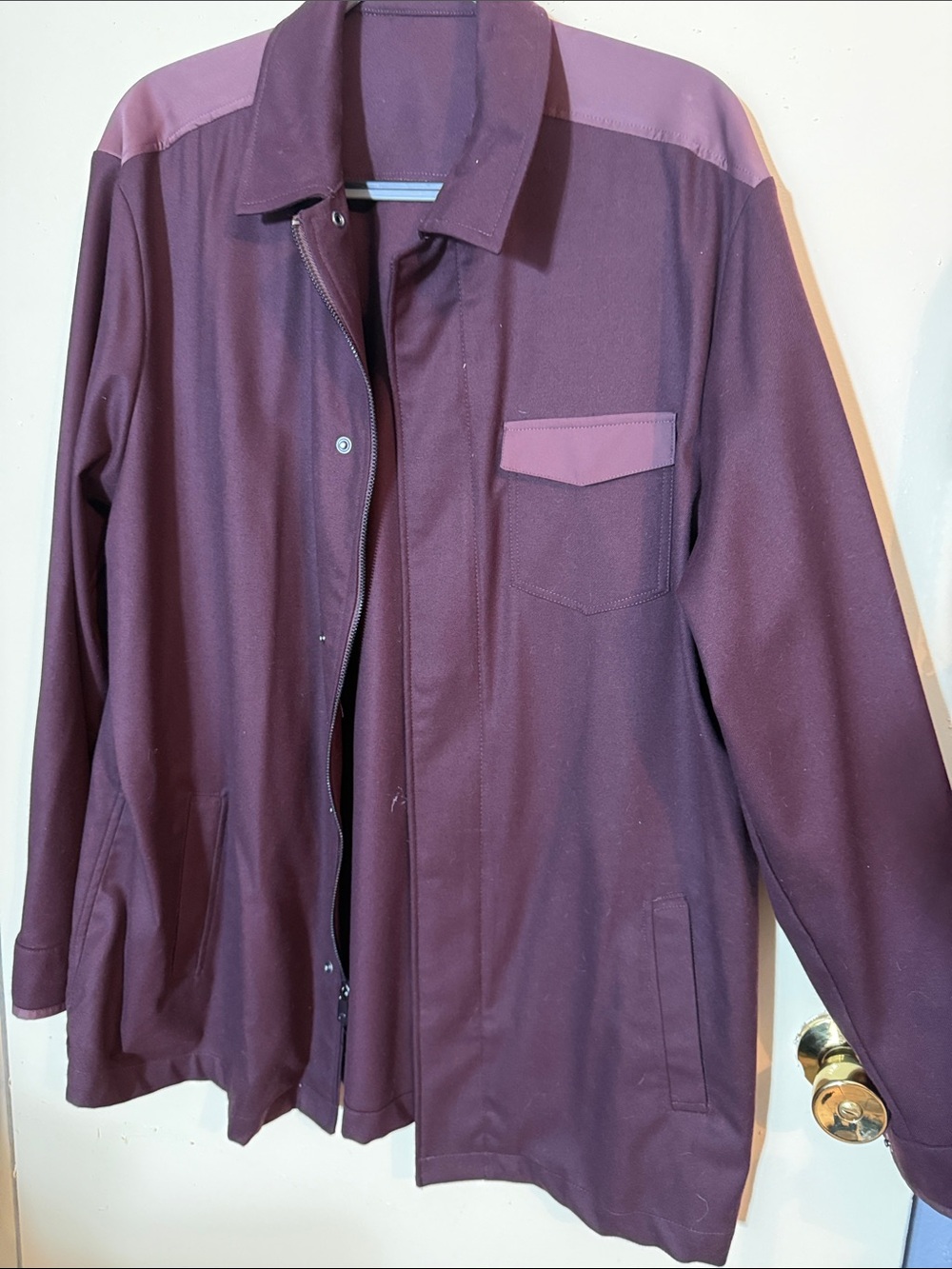 Hart Schaffner Marx Men's Two-Tone Purple Button-Front Shirt Jacket